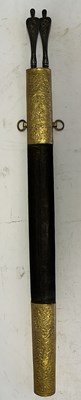 Lot 18 - A RARE PAIR OF PERSIAN JARIDS IN THEIR SCABBARD, QAJAR, 19TH CENTURY