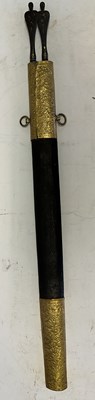 Lot 18 - A RARE PAIR OF PERSIAN JARIDS IN THEIR SCABBARD, QAJAR, 19TH CENTURY