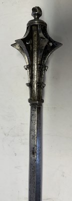 Lot 65 - A RARE GERMAN GOTHIC STEEL MACE, LATE 15TH CENTURY