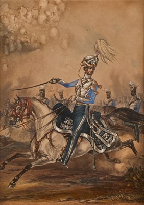 Lot 64 - AN EQUESTRIAN PORTRAIT OF SIR BENJAMIN TRAVEL PHILLIPS OF THE BENGAL CAVALRY, BRITISH, CIRCA 1845