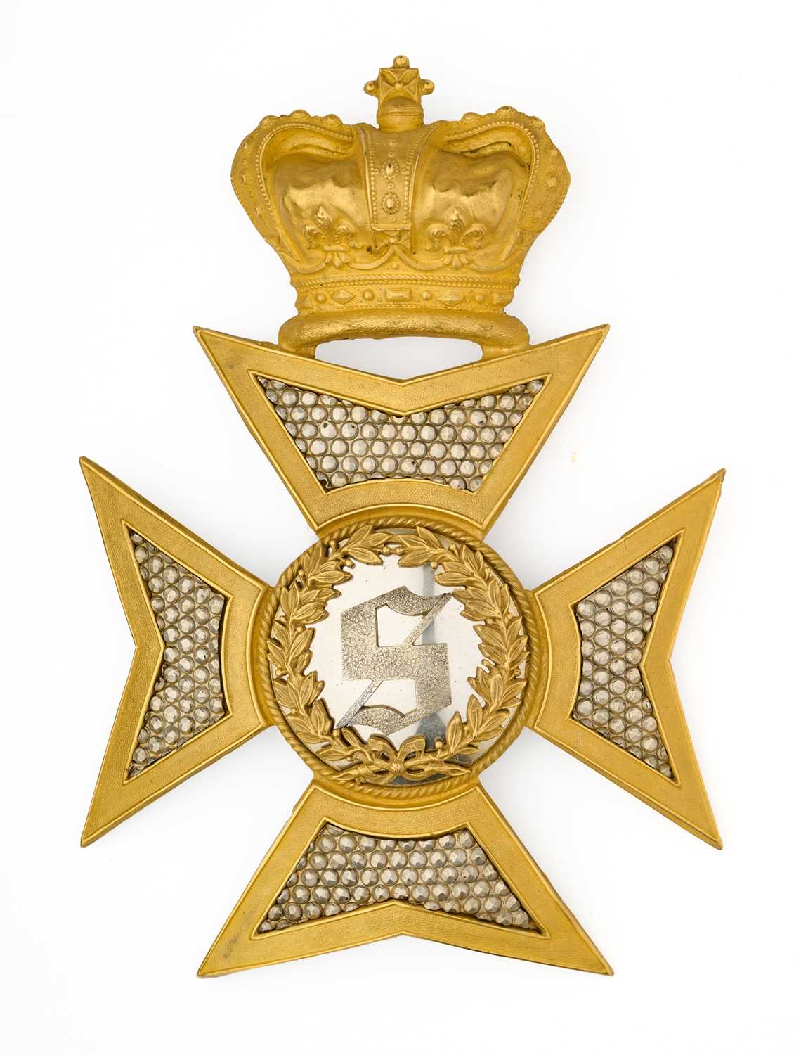 Lot 575 - A SURREY YEOMANRY OFFICER'S SHAKO PLATE, CIRCA 1833