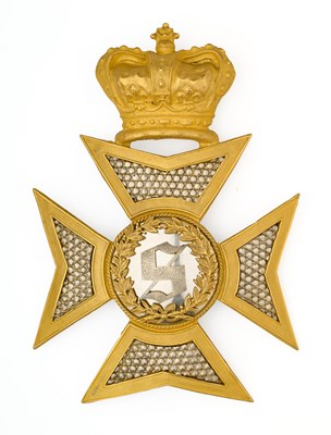 Lot 575 - A SURREY YEOMANRY OFFICER'S SHAKO PLATE, CIRCA 1833