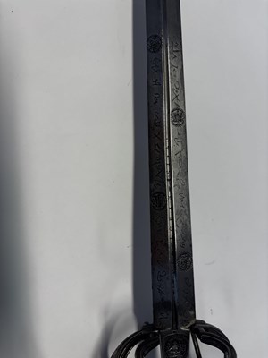 Lot 39 - A FINE SAXON SWEPT-HILT RAPIER, CIRCA 1570