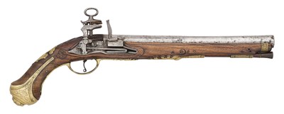 Lot 216 - AN ITALIAN 14 BORE ROMAN-LOCK PISTOL, MID-18TH CENTURY
