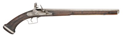 Lot 206 - A EUROPEAN 28 BORE FLINTLOCK HOLSTER PISTOL, MID-17TH CENTURY, PROBABLY GERMAN