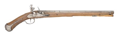 Lot 214 - A FRENCH 30 BORE FLINTLOCK HOLSTER PISTOL, LATE 17TH CENTURY