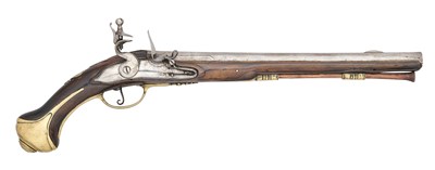 Lot 223 - A EUROPEAN 15 BORE FLINTLOCK HOLSTER PISTOL, UNSIGNED BUT ALMOST CERTAINLY BY JOHAN JACOB BEHR