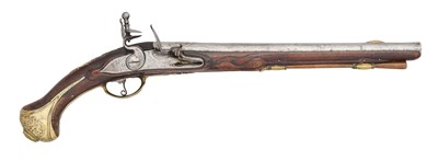 Lot 224 - A EUROPEAN 16 BORE FLINTLOCK HOLSTER PISTOL BY I.I. BEHR OF WURZBURG, MAASTRICHT AND LIÈGE