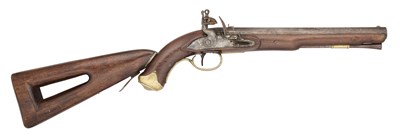 Lot 201 - A RARE 18 BORE FLINTLOCK NEW LAND PATTERN YEOMANRY PISTOL CARBINE WITH SHOULDER-STOCK