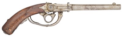 Lot 227 - A RARE DANISH 16 BORE PERCUSSION LOBNITZ PATENT MODEL 1841 BREECH-LOADING MILITARY PISTOL