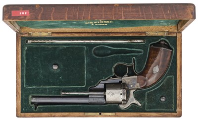 Lot 232 - A FINE CASED 60 BORE PIN-FIRE SINGLE-ACTION SIX-SHOT OFFICER’S REVOLVER