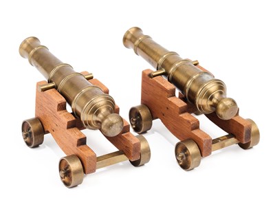 Lot 613 - A PAIR OF SMALL MODERN MODEL CANNON