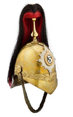 Lot 566 - AN 1871 PATTERN OTHER RANKS 3RD (PRINCE OF WALES’S) DRAGOON GUARDS HELMET