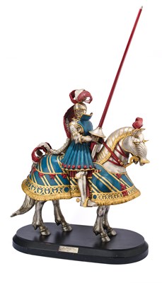 Lot 608 - A LARGE COMPOSITION EQUESTRIAN FIGURE OF A GERMAN KNIGHT