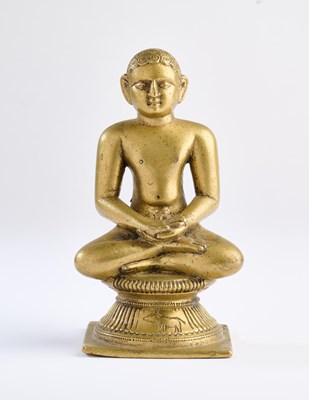 Lot 132 - A JAIN CAST BRASS FIGURE OF KUNTHUNATHA, WESTERN DECCAN, 20TH CENTURY