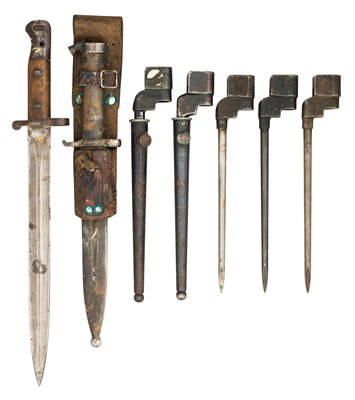 Lot 549 - SEVEN VARIOUS BAYONETS