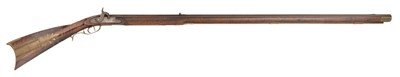 Lot 630 - A PERCUSSION KENTUCKY OR PLAINS RIFLE OF SMALL BORE, 19TH CENTURY