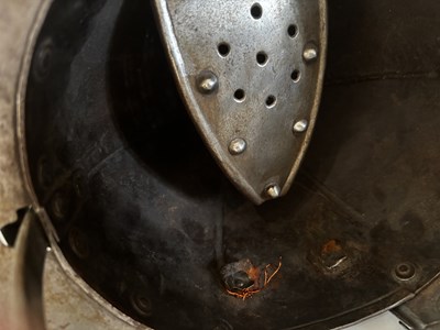 Lot 554 - A LOBSTER-TAIL POT HELMET IN 17TH CENTURY STYLE
