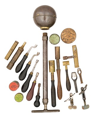 Lot 619 - A GROUP OF ACCESSORIES RELATING TO ANTIQUE FIREARMS, MOSTLY 19TH CENTURY