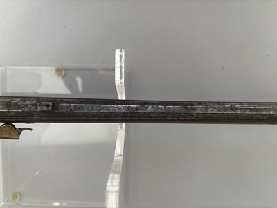 Lot 502 - AN UNUSUAL JAPANESE MATCHLOCK PISTOL CARBINE OF SMALL BORE
