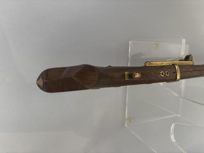 Lot 502 - AN UNUSUAL JAPANESE MATCHLOCK PISTOL CARBINE OF SMALL BORE