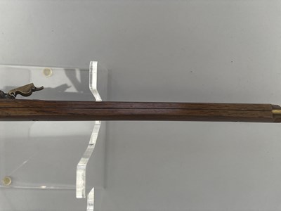 Lot 502 - AN UNUSUAL JAPANESE MATCHLOCK PISTOL CARBINE OF SMALL BORE