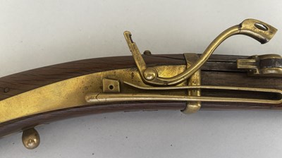 Lot 502 - AN UNUSUAL JAPANESE MATCHLOCK PISTOL CARBINE OF SMALL BORE