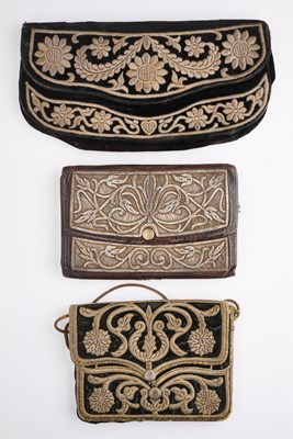 Lot 188 - THREE EMBROIDERED PURSES, MOROCCO, 19TH CENTURY