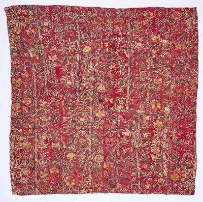 Lot 193 - AN OTTOMAN EMBROIDERED SILK PANEL, CIRCA 1800