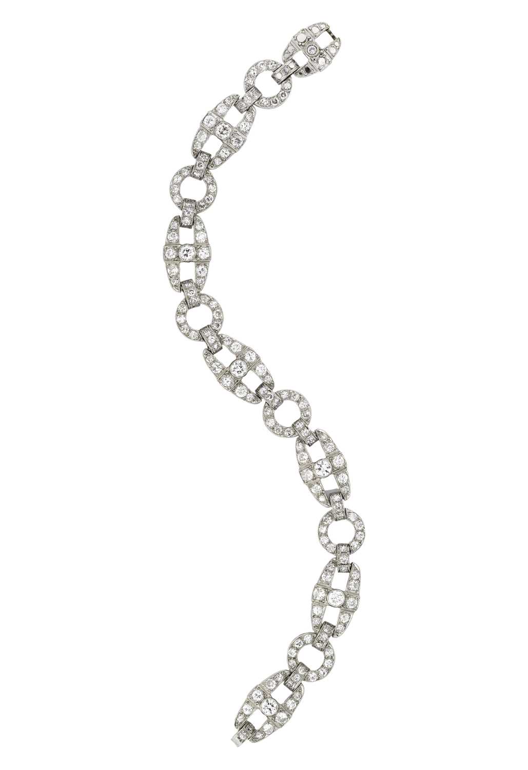 Lot 388 - ART DECO DIAMOND BRACELET, 1930s