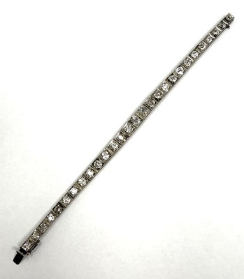 Lot 380 - EDWARDIAN DIAMOND LINE BRACELET, 1900s