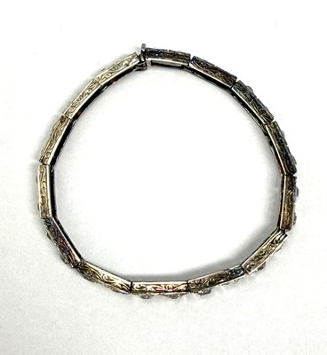 Lot 380 - EDWARDIAN DIAMOND LINE BRACELET, 1900s