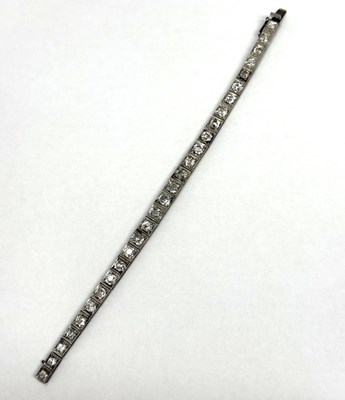 Lot 380 - EDWARDIAN DIAMOND LINE BRACELET, 1900s