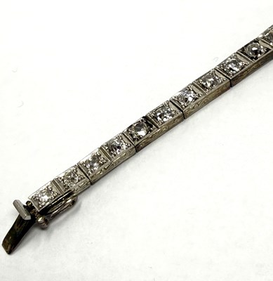 Lot 380 - EDWARDIAN DIAMOND LINE BRACELET, 1900s