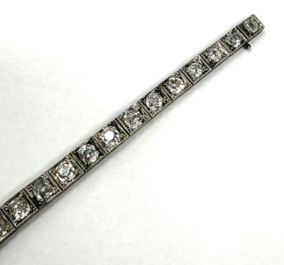 Lot 380 - EDWARDIAN DIAMOND LINE BRACELET, 1900s