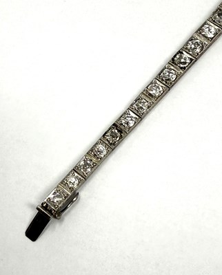 Lot 380 - EDWARDIAN DIAMOND LINE BRACELET, 1900s