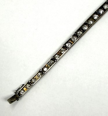Lot 380 - EDWARDIAN DIAMOND LINE BRACELET, 1900s
