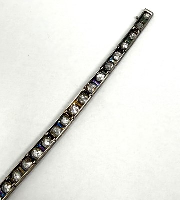 Lot 380 - EDWARDIAN DIAMOND LINE BRACELET, 1900s