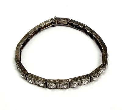 Lot 380 - EDWARDIAN DIAMOND LINE BRACELET, 1900s