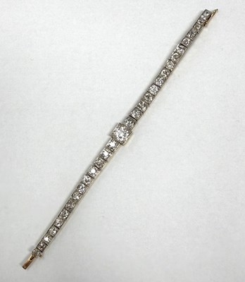 Lot 384 - EDWARDIAN DIAMOND LINE BRACELET, 1900s