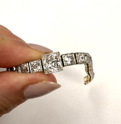 Lot 384 - EDWARDIAN DIAMOND LINE BRACELET, 1900s