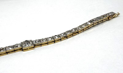 Lot 384 - EDWARDIAN DIAMOND LINE BRACELET, 1900s