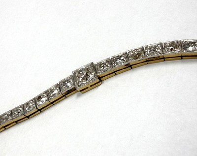 Lot 384 - EDWARDIAN DIAMOND LINE BRACELET, 1900s