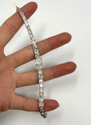 Lot 384 - EDWARDIAN DIAMOND LINE BRACELET, 1900s
