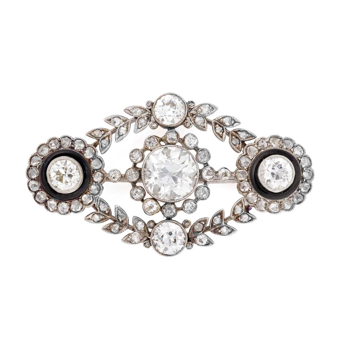 Lot 393 - BELLE EPOQUE DIAMOND BROOCH, CIRCA 1910