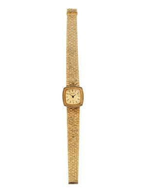 Lot 301 - BOUCHE GIROD: LADY'S GOLD COCKTAIL BRACELET WATCH, 1967