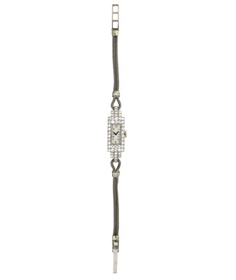 Lot 327 - LACLOCHE FRERES: LADY'S ART DECO DIAMOND COCKTAIL WATCH, 1930s