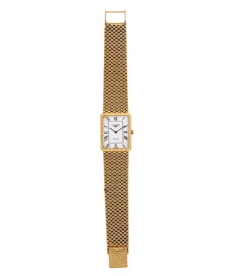 Lot 306 - LONGINES: GOLD BRACELET DRESS WATCH, CIRCA 1982