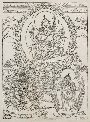 Lot 117 - FOUR WOODBLOCK PRINTS, TIBET, EARLY 20TH CENTURY