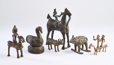 Lot 29 - A GROUP OF BRONZE ANIMALS, INDIA, 19TH CENTURY